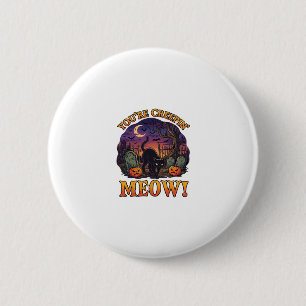 Je laat me schrikken Halloween Zwarte Kat Pompoene Ronde Button 5,7 Cm