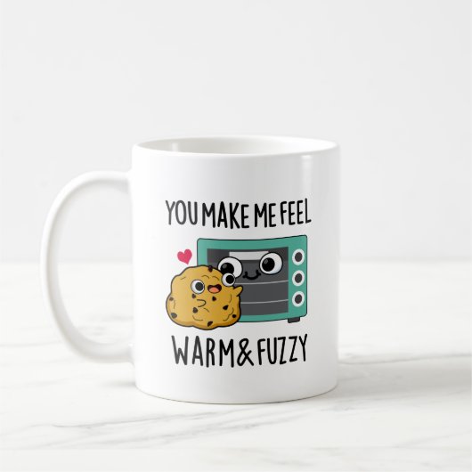 Je laat me wazig voelen en Fuzzy Funny Oven Pun Koffiemok (Links)