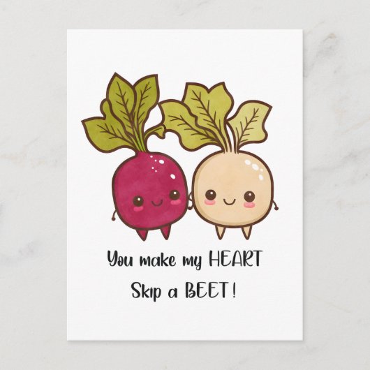 Je laat mijn hart een biet overslaan Valentijnsdag Briefkaart (Voorkant)