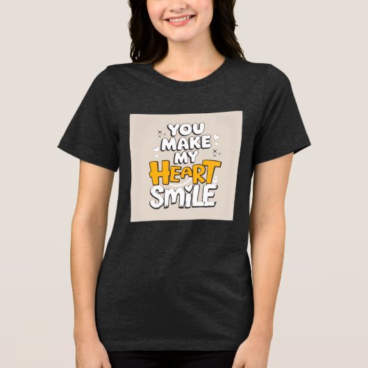 Je laat mijn hart glimlachen Tri-Blend shirt (Voorkant)