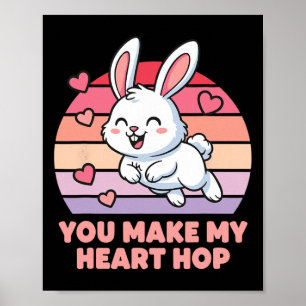 Je laat mijn hart huppelen Knuffel Konijn Liefde  Poster