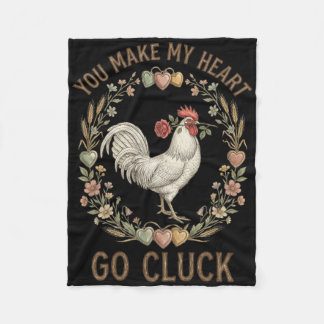 Je laat mijn hart klokken Grappige kip Valentijn Fleece Deken