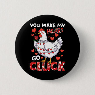 Je laat mijn hart klokken Grappige kip Valentijn Ronde Button 5,7 Cm