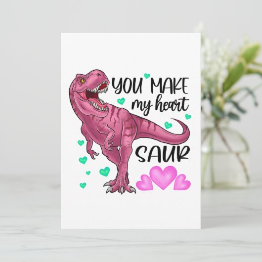 Je laat mijn hart op Valentijnsdag prehistorisch k Feestdagenkaart (Staand voorkant)