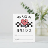 Je laat mijn hart op Valentijnsdag racen van en na Feestdagenkaart (Staand voorkant)