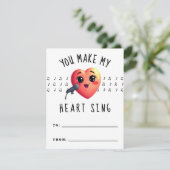 Je laat mijn hart op Valentijnsdag zingen Feestdagenkaart (Staand voorkant)