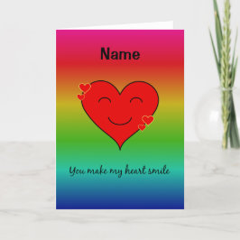 Je laat mijn hart regenboog lachen genaamd feestdagen kaart
