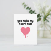 Je laat mijn hart smelten | Schattige liefde roze  Briefkaart (Staand voorkant)