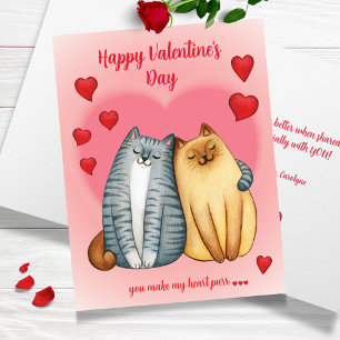 Je laat mijn hart spinnen   Schattige kat Valentij Kaart