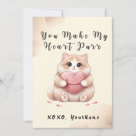 Je laat mijn hart spinnen Valentijnskaart voor kat Feestdagenkaart