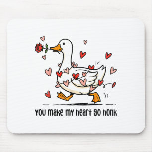 Je laat mijn hart toeteren Funny Goose Valentijnsd Muismat