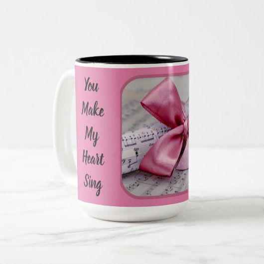 Je laat mijn hart twee tonen koffie Mok zingen (Voorkant links)
