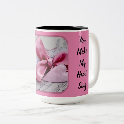 Je laat mijn hart twee tonen koffie Mok zingen (Voorkant rechts)