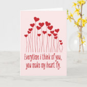 Je laat mijn hart vliegen Valentijn Kaart (Gele Bloem)