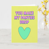 Je laat mijn slipje vallen, liefdesbekentenis  kaart (Gele Bloem)