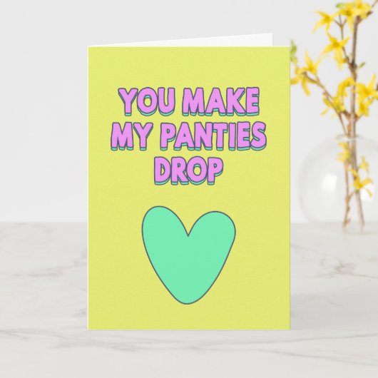 Je laat mijn slipje vallen, liefdesbekentenis  kaart (Gele Bloem)