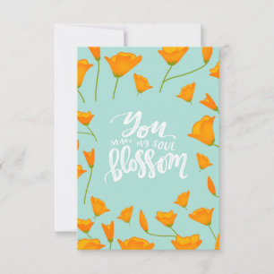 Je laat mijn ziel bloeien Poppy Thank You Card Bedankkaart