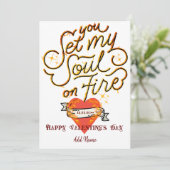 Je laat mijn ziel ontvlammen Gotisch Hart Valentij Feestdagenkaart (Staand voorkant)