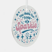 Je laat onze troep schitteren metalen ornament (Voorkant Rechts)