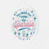 Je laat onze troep schitteren metalen ornament (Voorkant links)