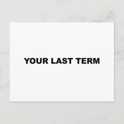 Je laatste termijn briefkaart (Voorkant)