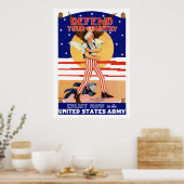 Je land nu inschrijven verdedigen poster (Keuken)