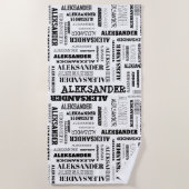 Je (lange) naam is hier te vinden strandlaken (Voorkant)