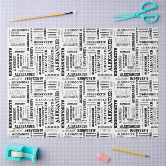 Je (lange) naam is hier te vinden tissuepapier (Craft)