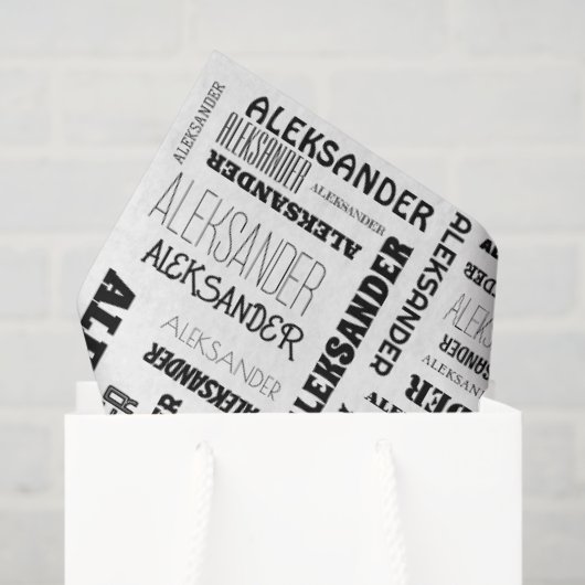 Je (lange) naam is hier te vinden tissuepapier (Cadeauzakje)