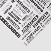 Je (lange) naam is hier te vinden tissuepapier (Detail)