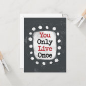 Je leeft maar één keer YOLO Wenskaart Kaart (Voorkant / Achterkant in situ)
