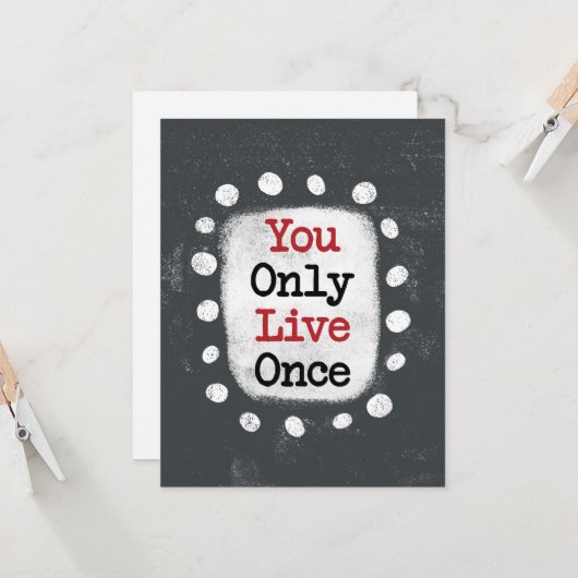 Je leeft maar één keer YOLO Wenskaart Kaart (Voorkant / Achterkant in situ)