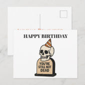 Je Leeft Nog — Grappige Donkere Humor Verjaardag Briefkaart (Voorkant / Achterkant)