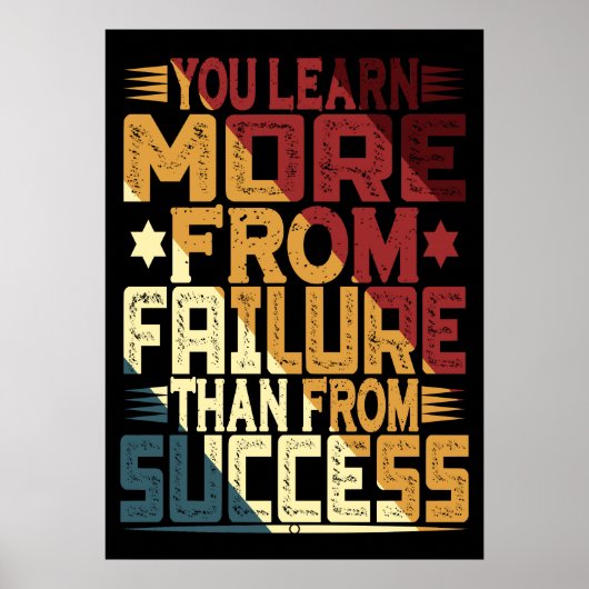Je Leert Meer van Falen dan van Succes Poster (Voorkant)