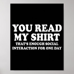 Je Leest Genoeg Sarcastische Humor Poster