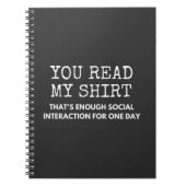 je leez mijn dat is genoeg sociale interactie notitieboek (Voorkant)