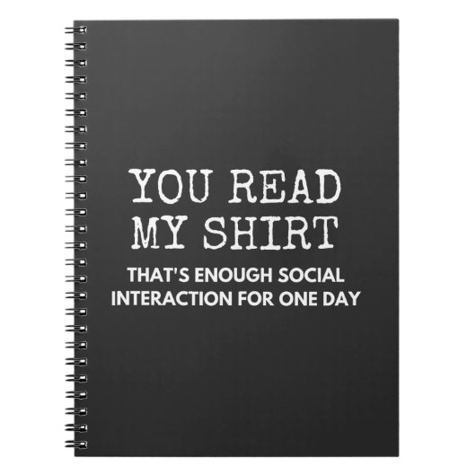 je leez mijn dat is genoeg sociale interactie notitieboek (Voorkant)