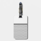 Je Letter Monogram. Zwarte en witte poka Dots. Bagagelabel (Achterkant verticaal)