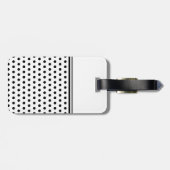 Je Letter Monogram. Zwarte en witte poka Dots. Bagagelabel (Achterkant horizontaal)