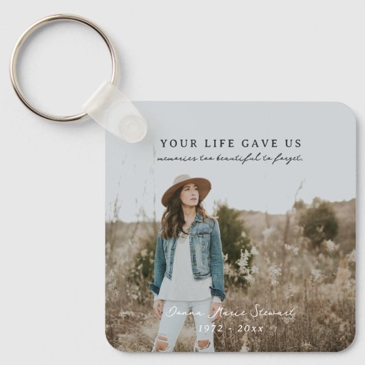 Je leven heeft ons gegeven | Foto Memorial Sleutelhanger (Voorkant)