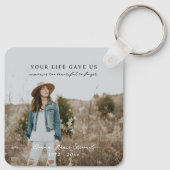 Je leven heeft ons gegeven | Foto Memorial Sleutelhanger (Achterkant)