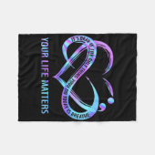 Je leven is zelfmoordpreventie Bewustzijn Fleece Deken (Voorkant (Horizontaal))