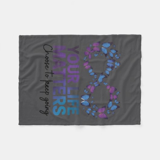 Je leven Kies om door te gaan Zelfmoordpreventie Fleece Deken (Voorkant (Horizontaal))