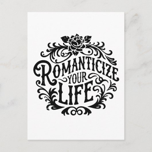 Je leven romantiseren briefkaart (Voorkant)