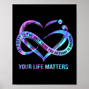 Je leven S Preventie van zelfmoord bewustzijn Blij Poster