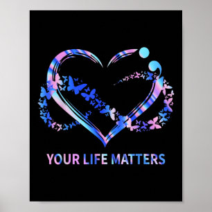 Je leven S Zelfmoordbewustzijn Vlinders Hart Poster