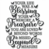 Je leven was een bloeiend vlindermonument sticker (Voorkant)