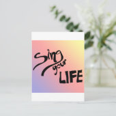 Je leven zingen briefkaart (Staand voorkant)
