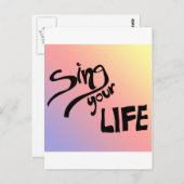 Je leven zingen briefkaart (Voorkant / Achterkant)