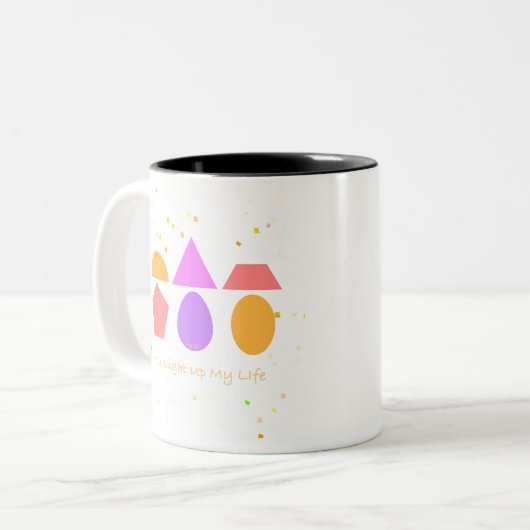 JE LICHT MIJN LEVEN OP TWEEKLEURIGE KOFFIEMOK (Voorkant links)